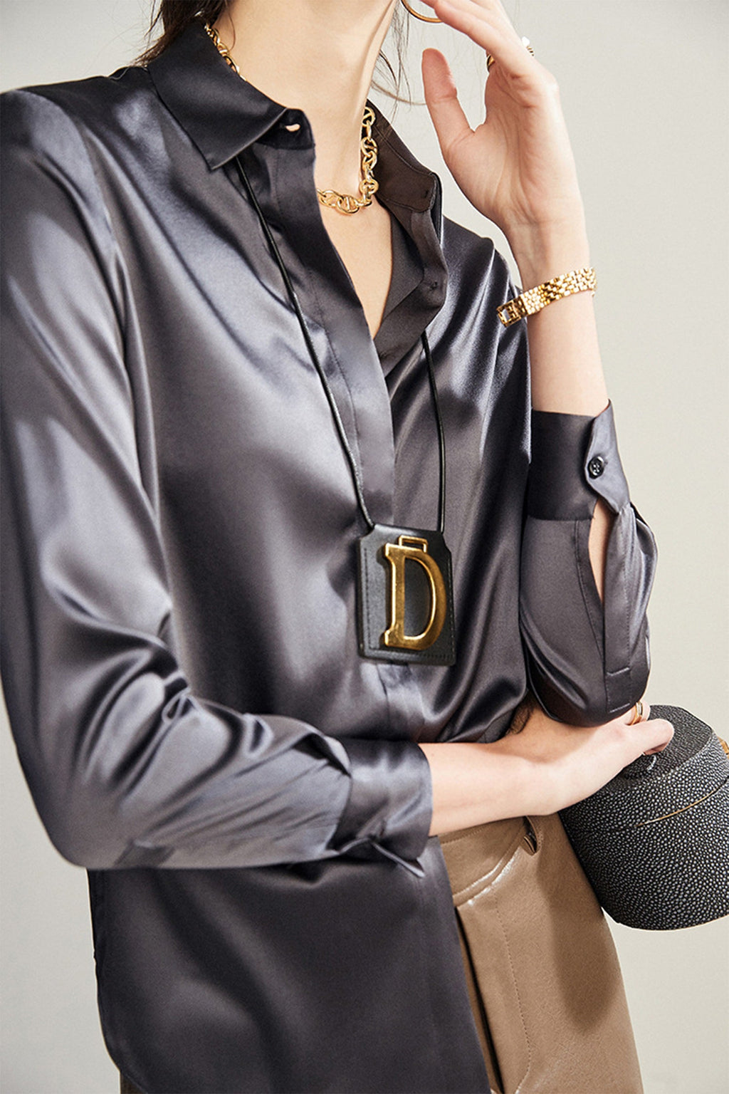 Classic Silk Button Down Machine Washable Everyday Shirt