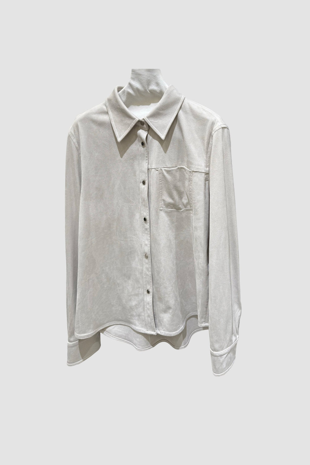 Classic Suede Snap-Button Shirt Jacket