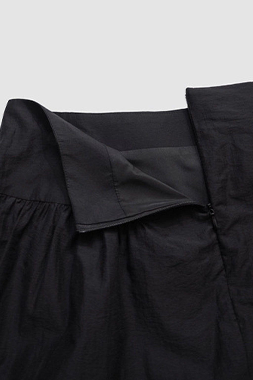 Cotton Blend High Waist Cocoon Midi Skirt