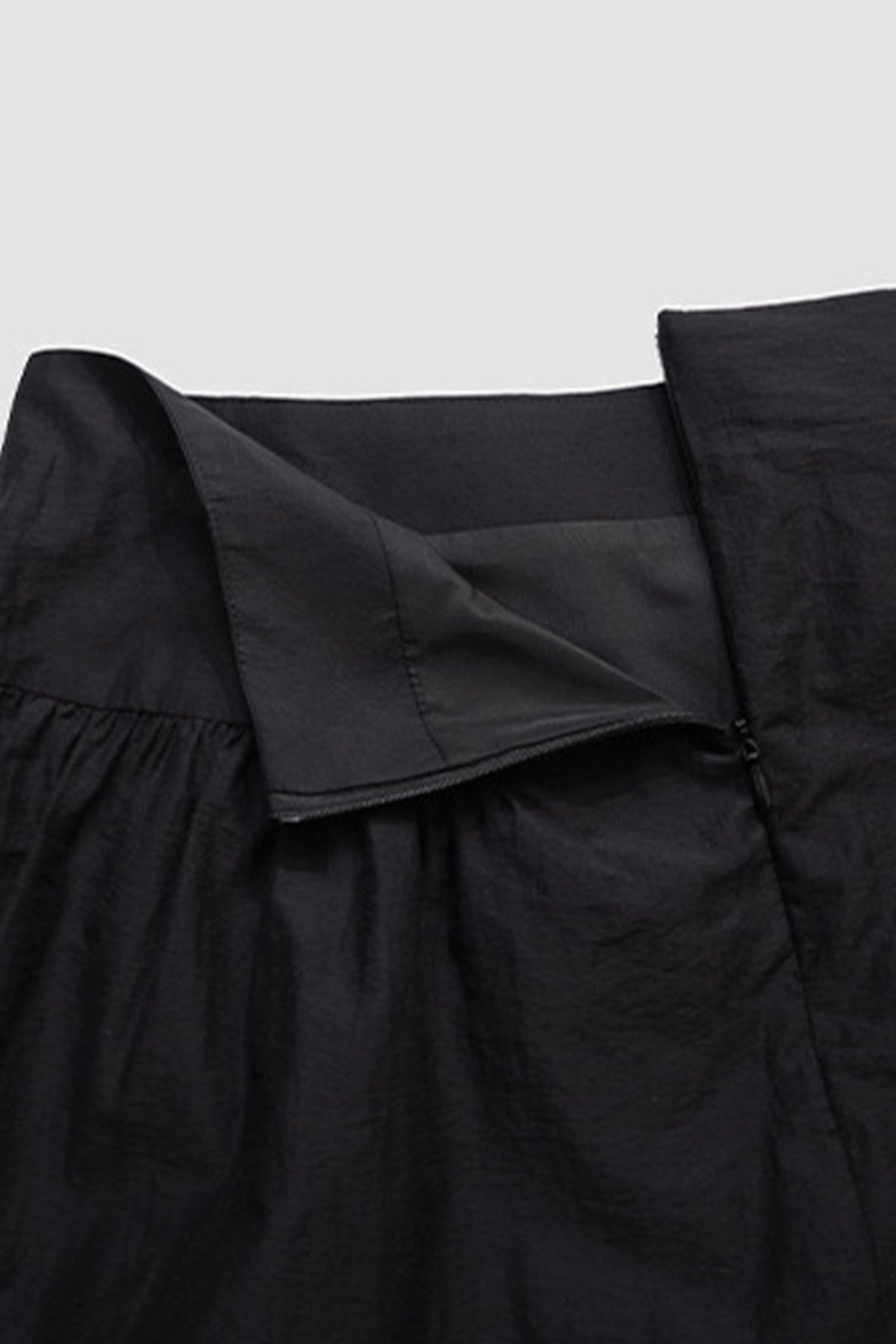Cotton Blend High Waist Cocoon Midi Skirt