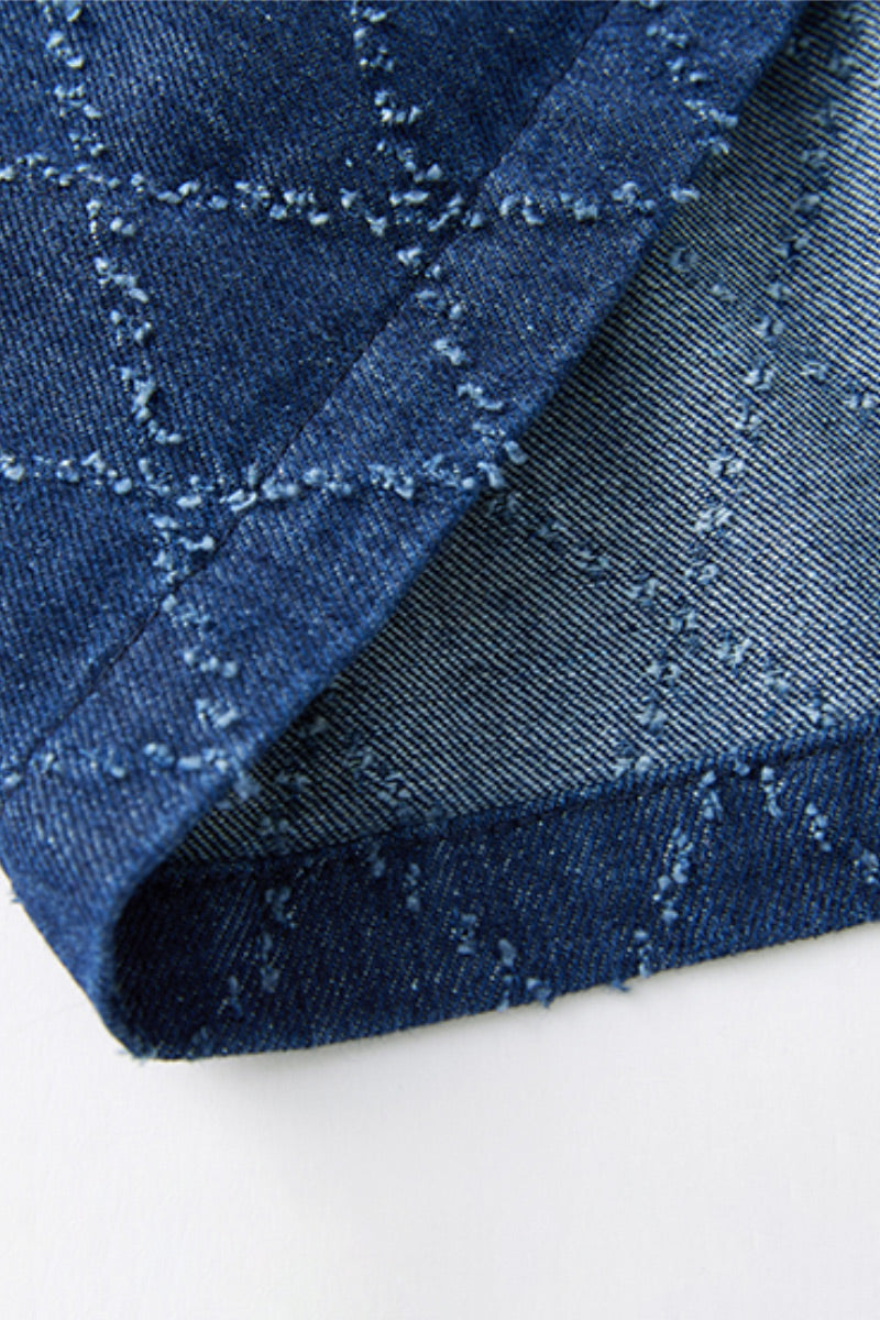 Denim Argyle Sleeveless Bow Mini Dress