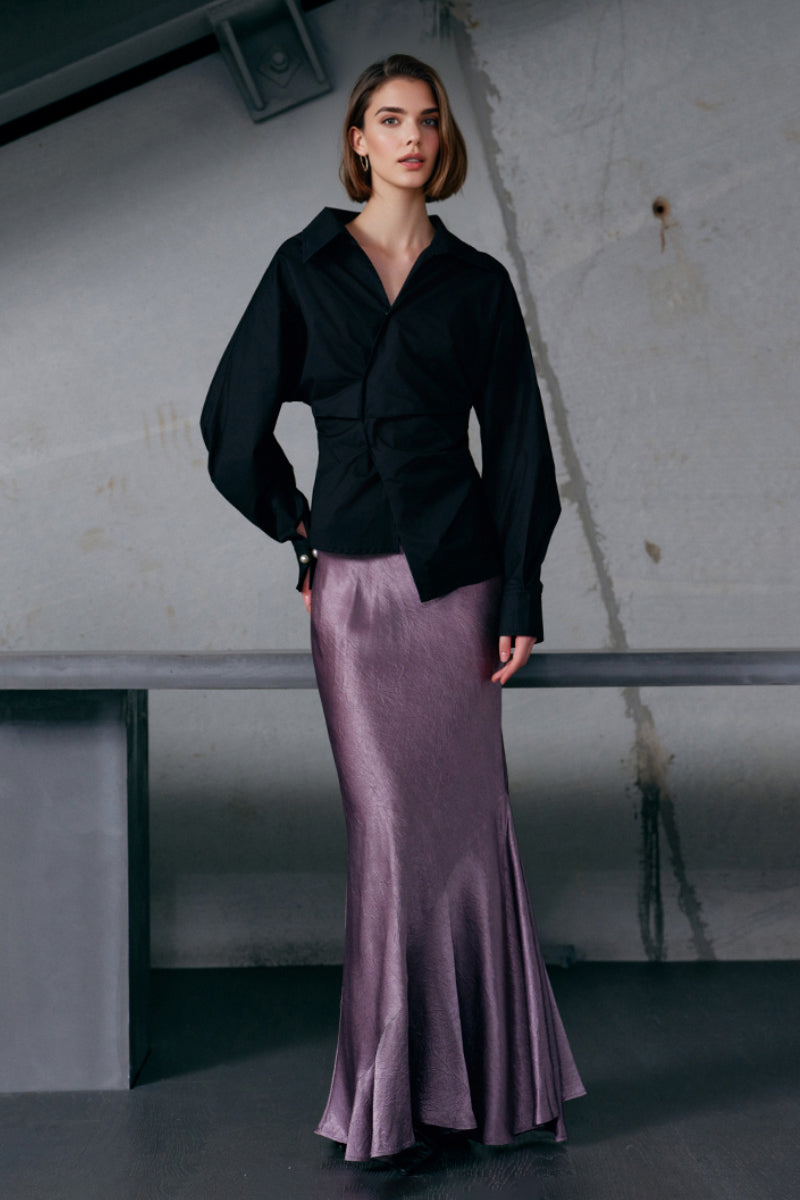Designer Deep V-Neck Asymmetrical Wrap Shirt