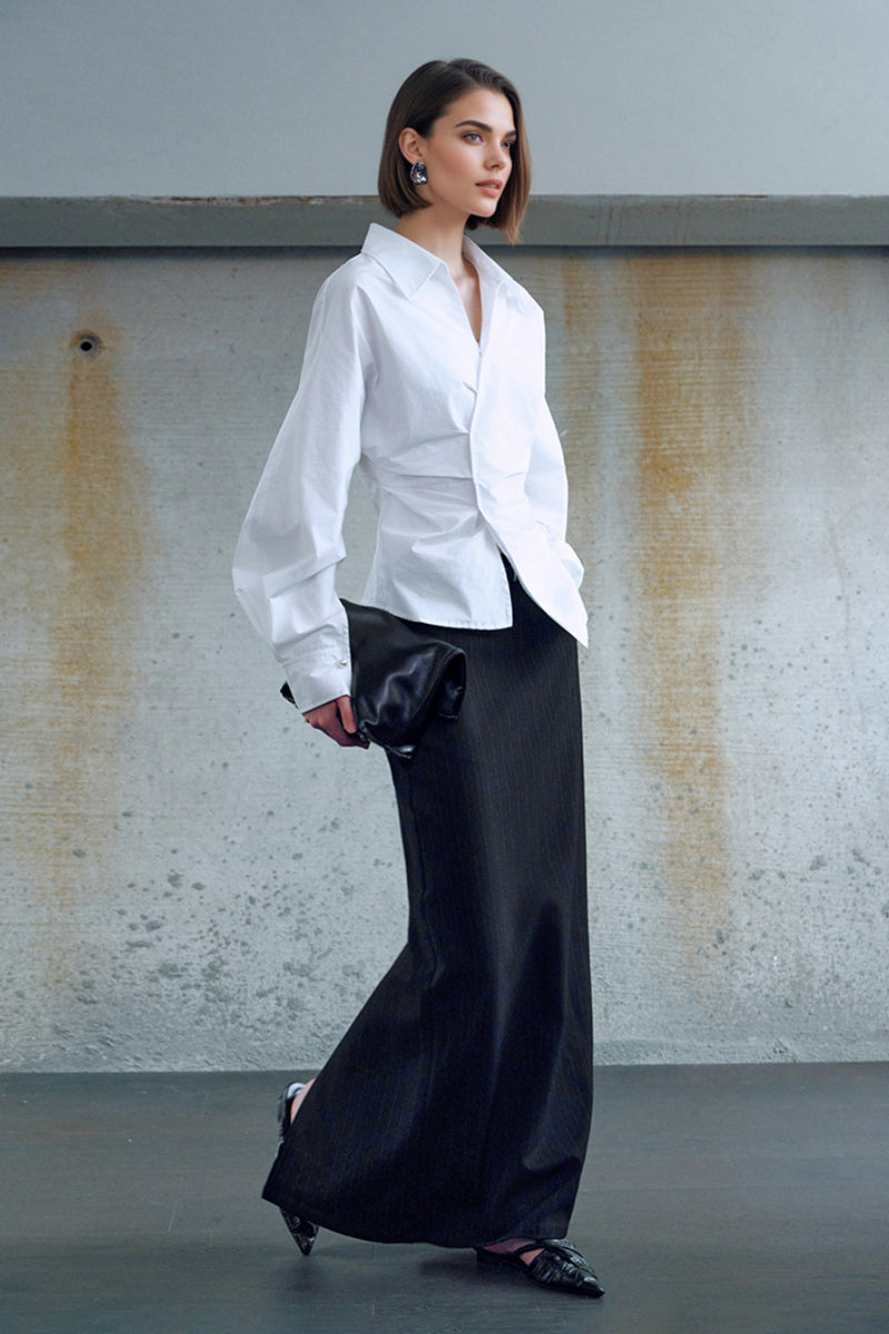 Designer Deep V-Neck Asymmetrical Wrap Shirt