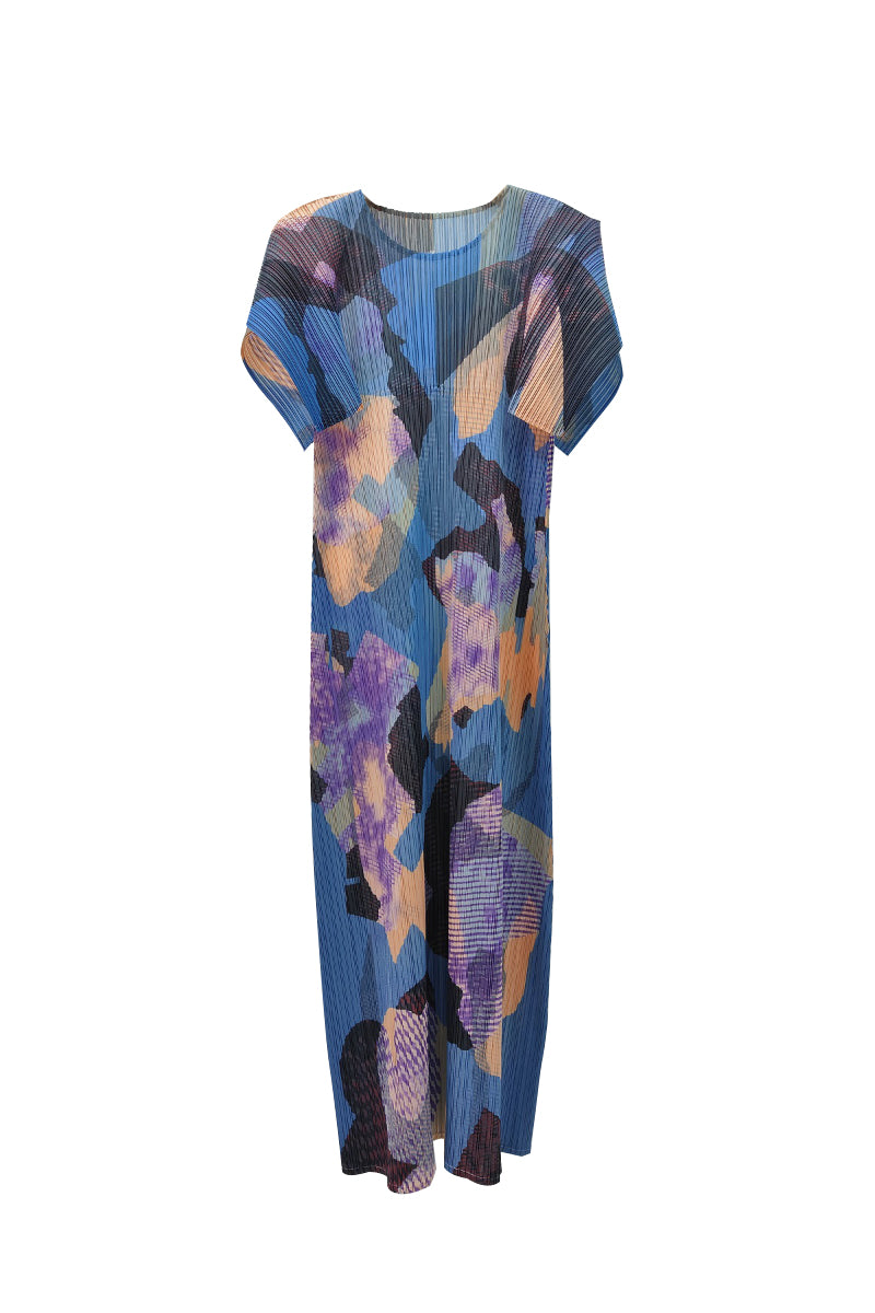 Designer Inspired Pleated Floral Midi Dress