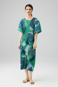 Designer Inspired Pleated Floral Midi Dress