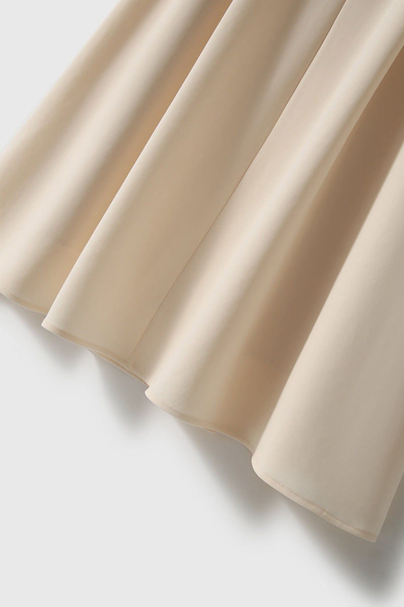 Elegant Acetate Sleeveless Fit & Flare Midi Dress