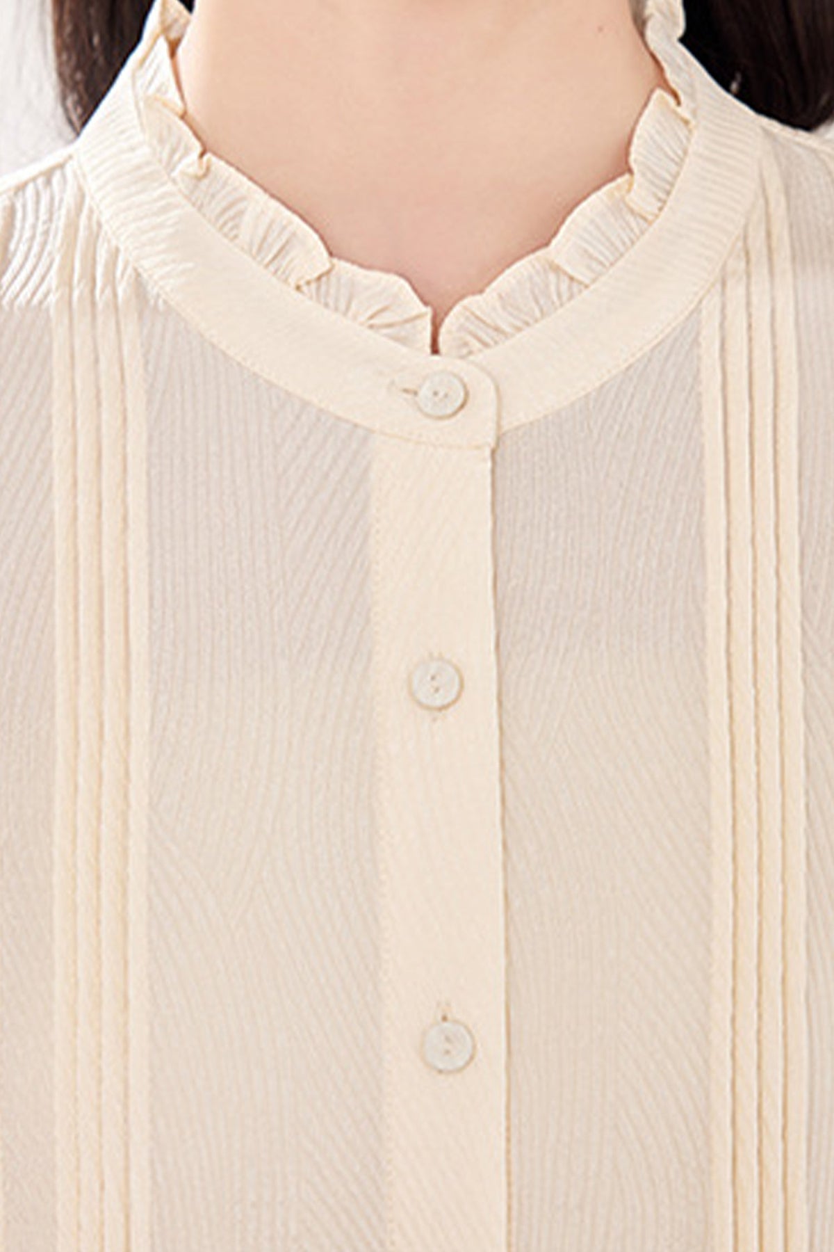 Elegant Lace Trim Pure Mulberry Silk Blouse