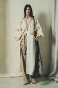 Embroidered Linen-Cotton Boho Maxi Cover Up