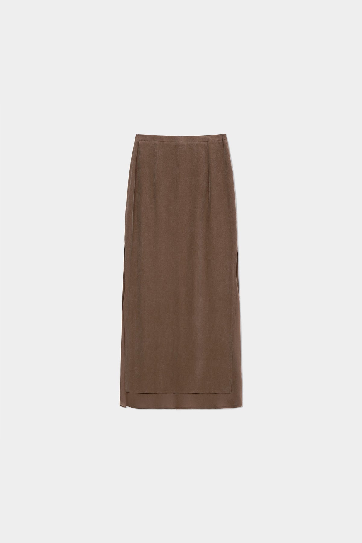 Flowy A-Line High Wasit Tencel Maxi Skirt with Slits