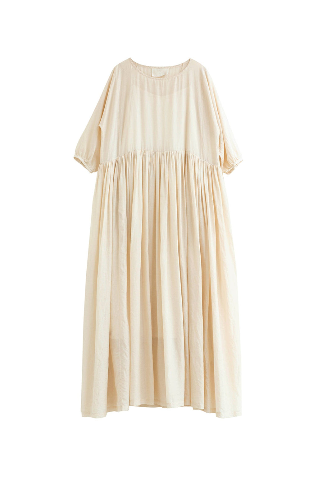 Flowy Cotton-Silk Empire Waist A-Line Maxi Dress
