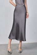 Flowy Satin Slip Mermaild Midi Skirt