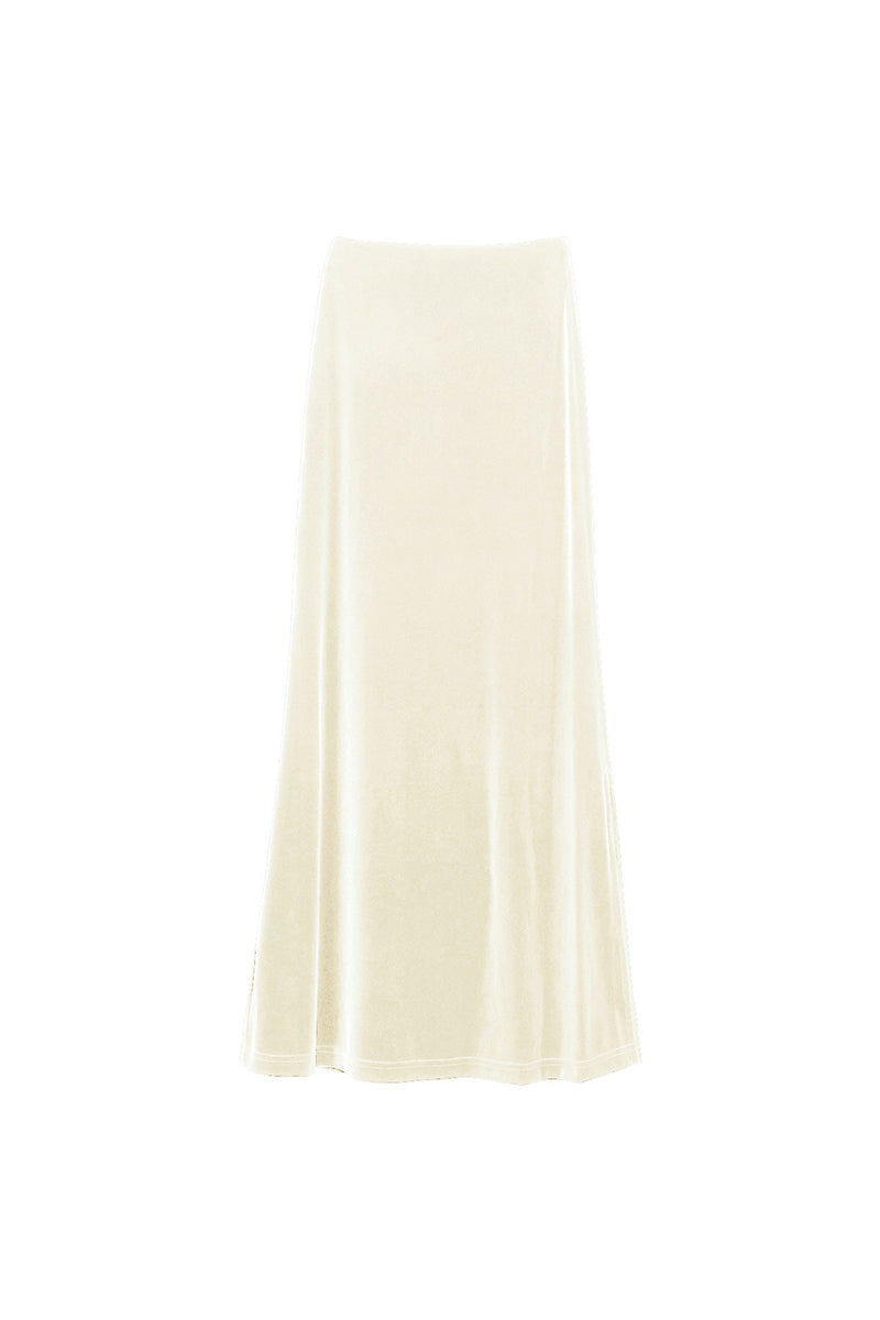 Flowy Velvet Bias-Cut Maxi Skirt
