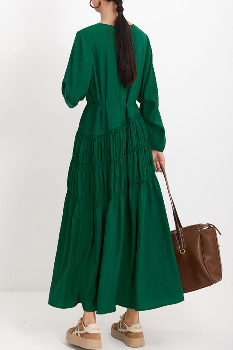 Forest Green Long-Sleeve Maxi Dress