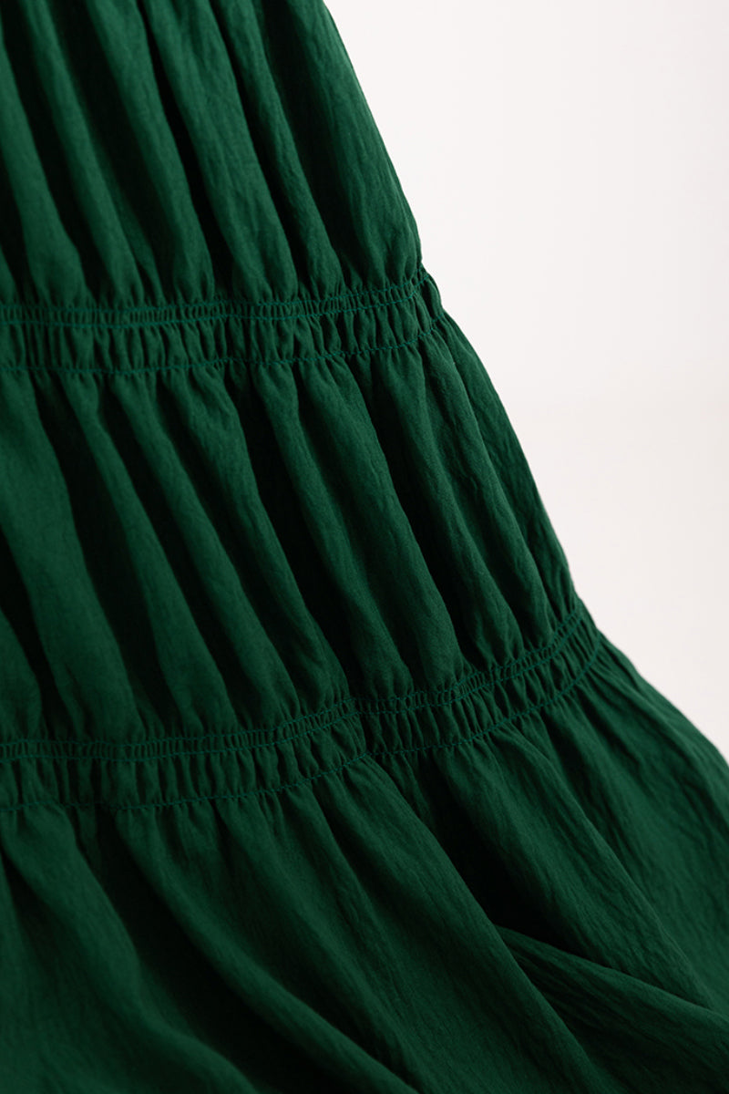 Forest Green Long-Sleeve Maxi Dress