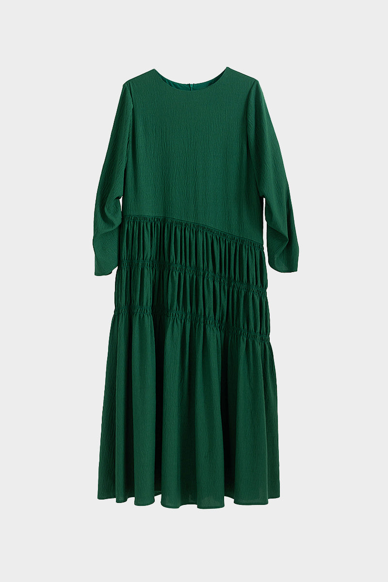 Forest Green Long-Sleeve Maxi Dress