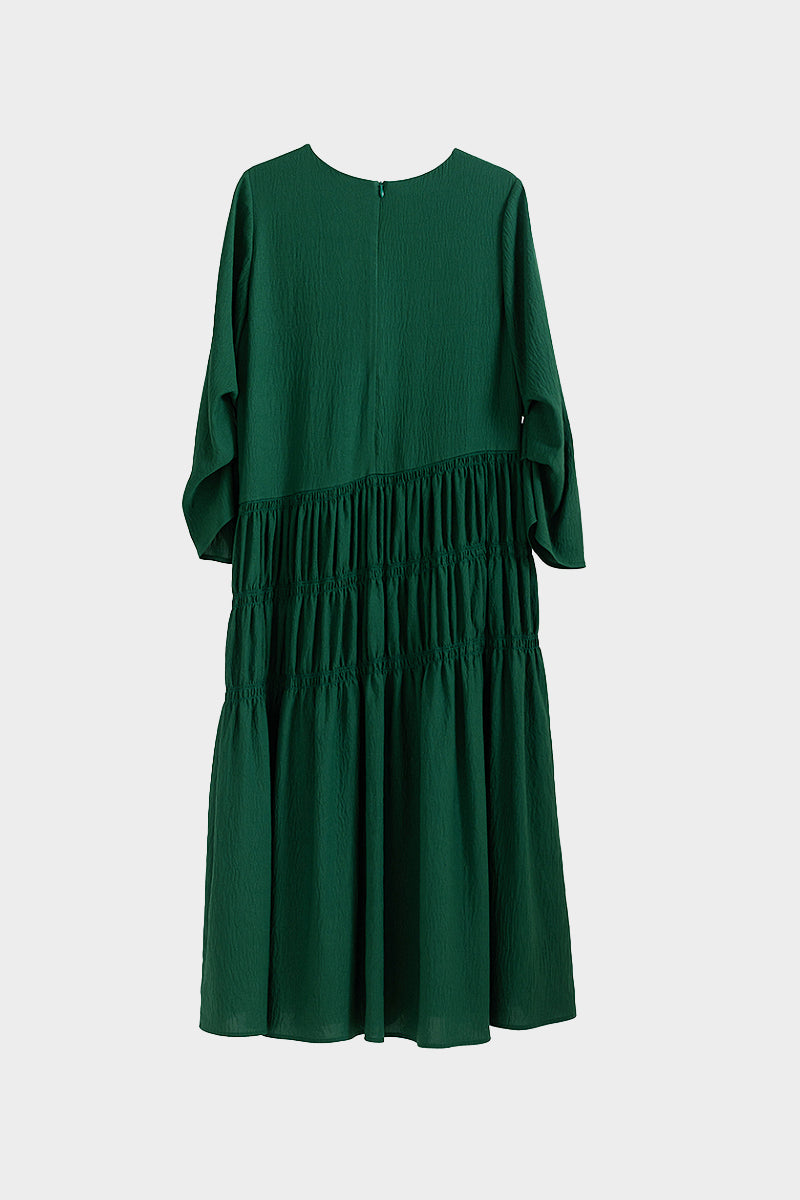 Forest Green Long-Sleeve Maxi Dress