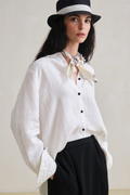 French 28 Count 100% Hemp White Shirt