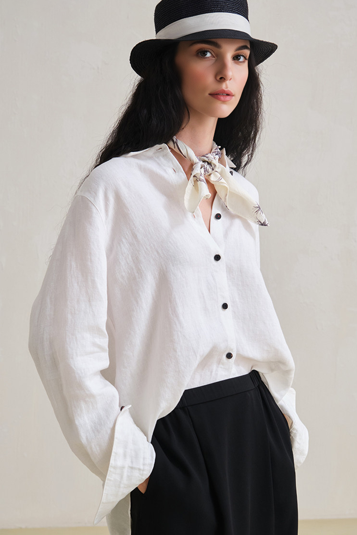 French 28 Count 100% Hemp White Shirt