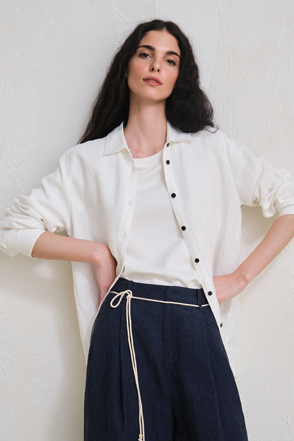 French 28 Count 100% Hemp White Shirt