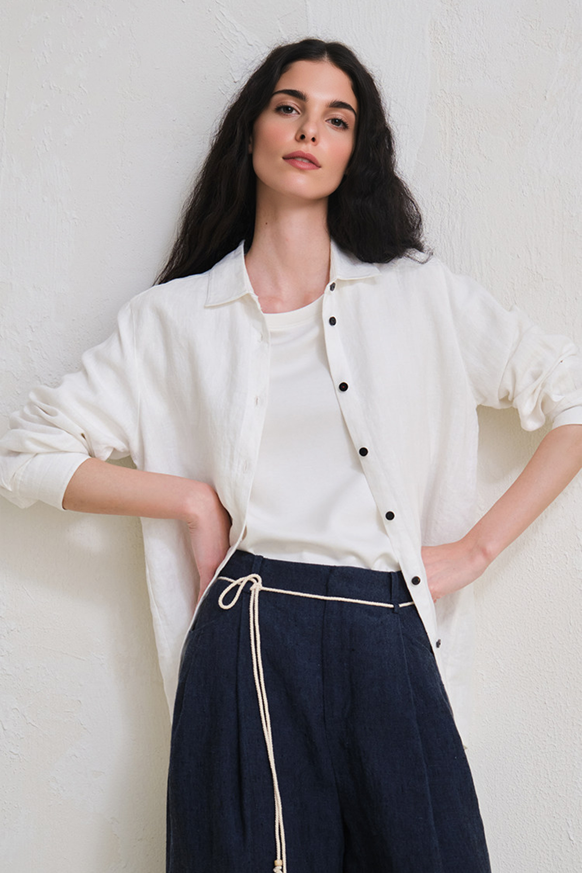French 28 Count 100% Hemp White Shirt