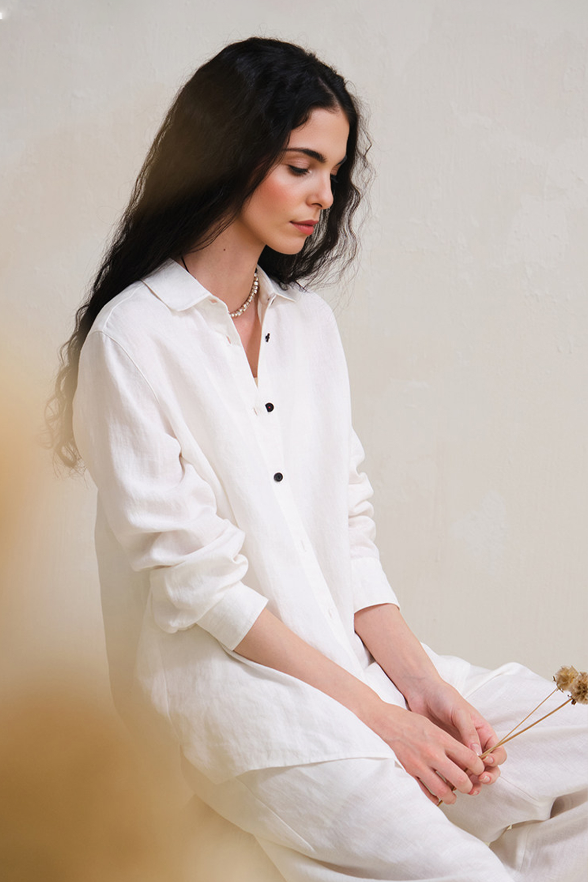 French 28 Count 100% Hemp White Shirt