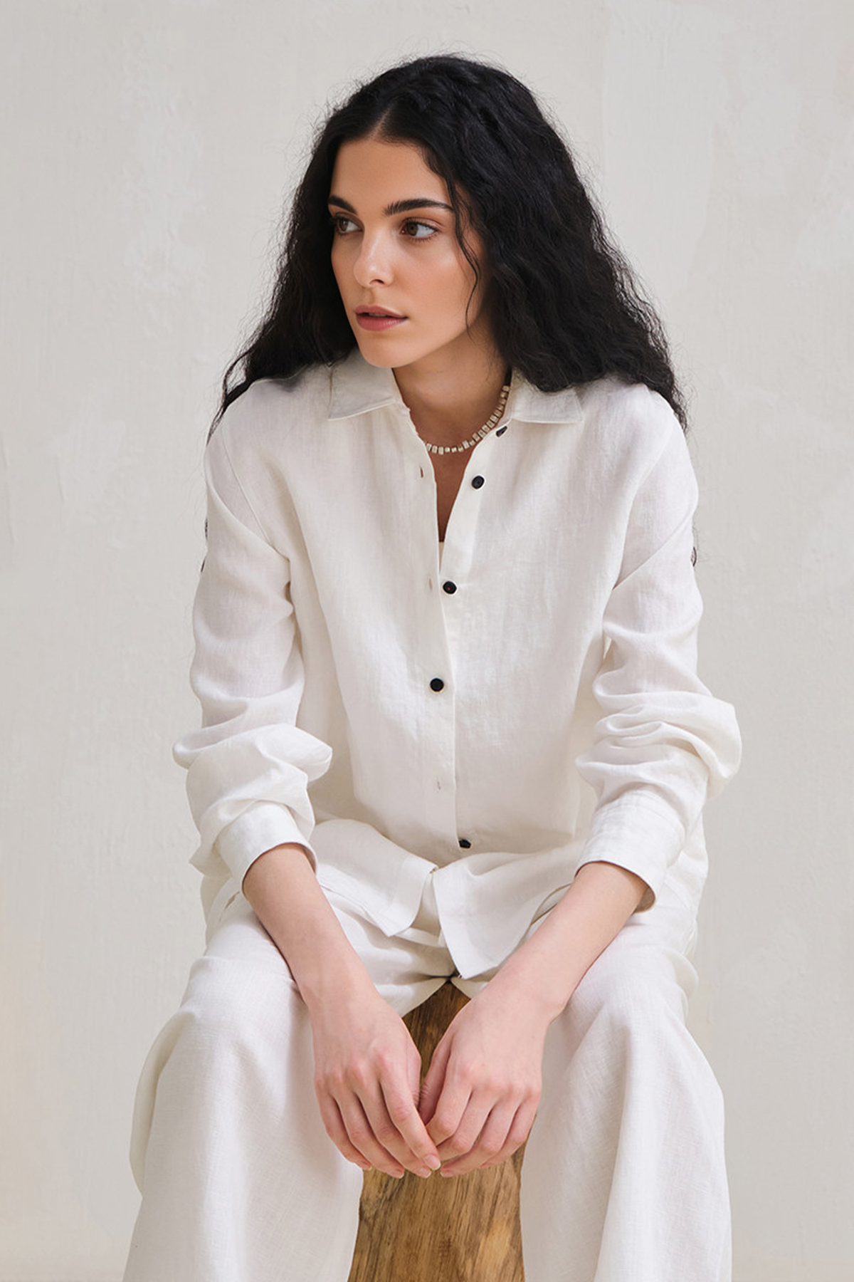 French 28 Count 100% Hemp White Shirt