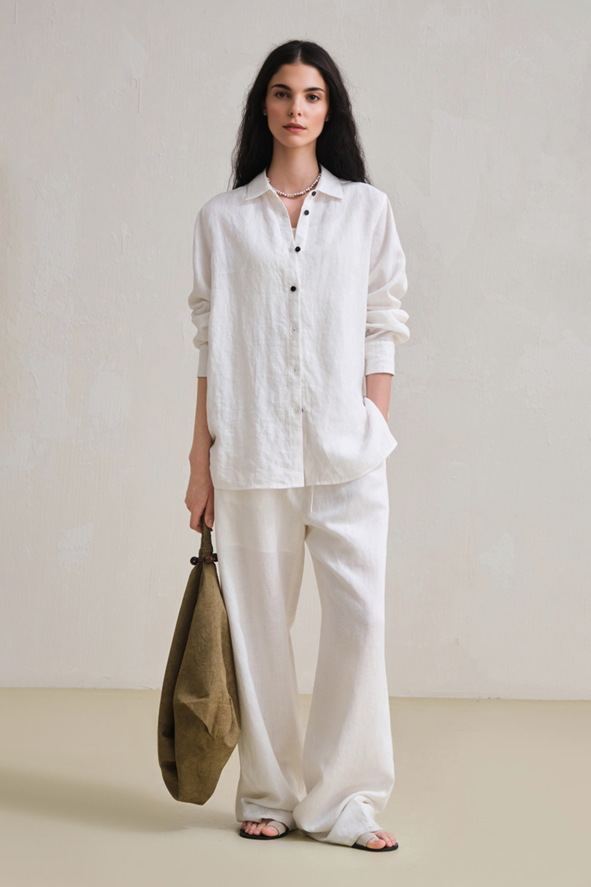 French 28 Count 100% Hemp White Shirt