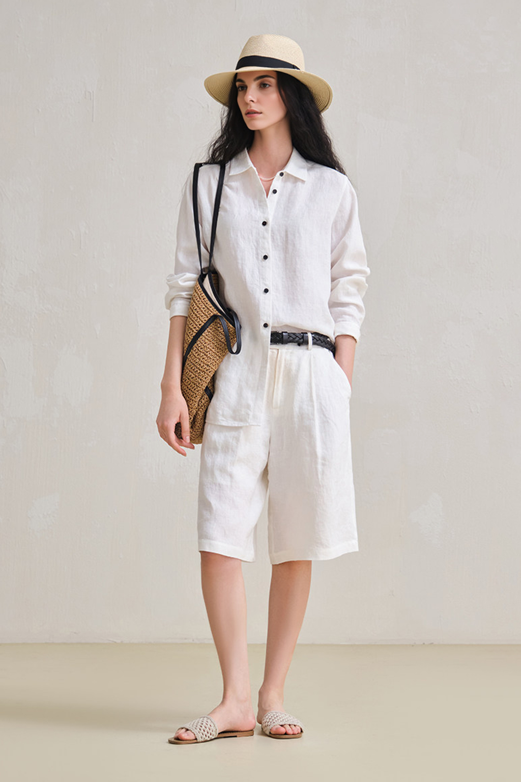 French 28 Count 100% Hemp White Shirt
