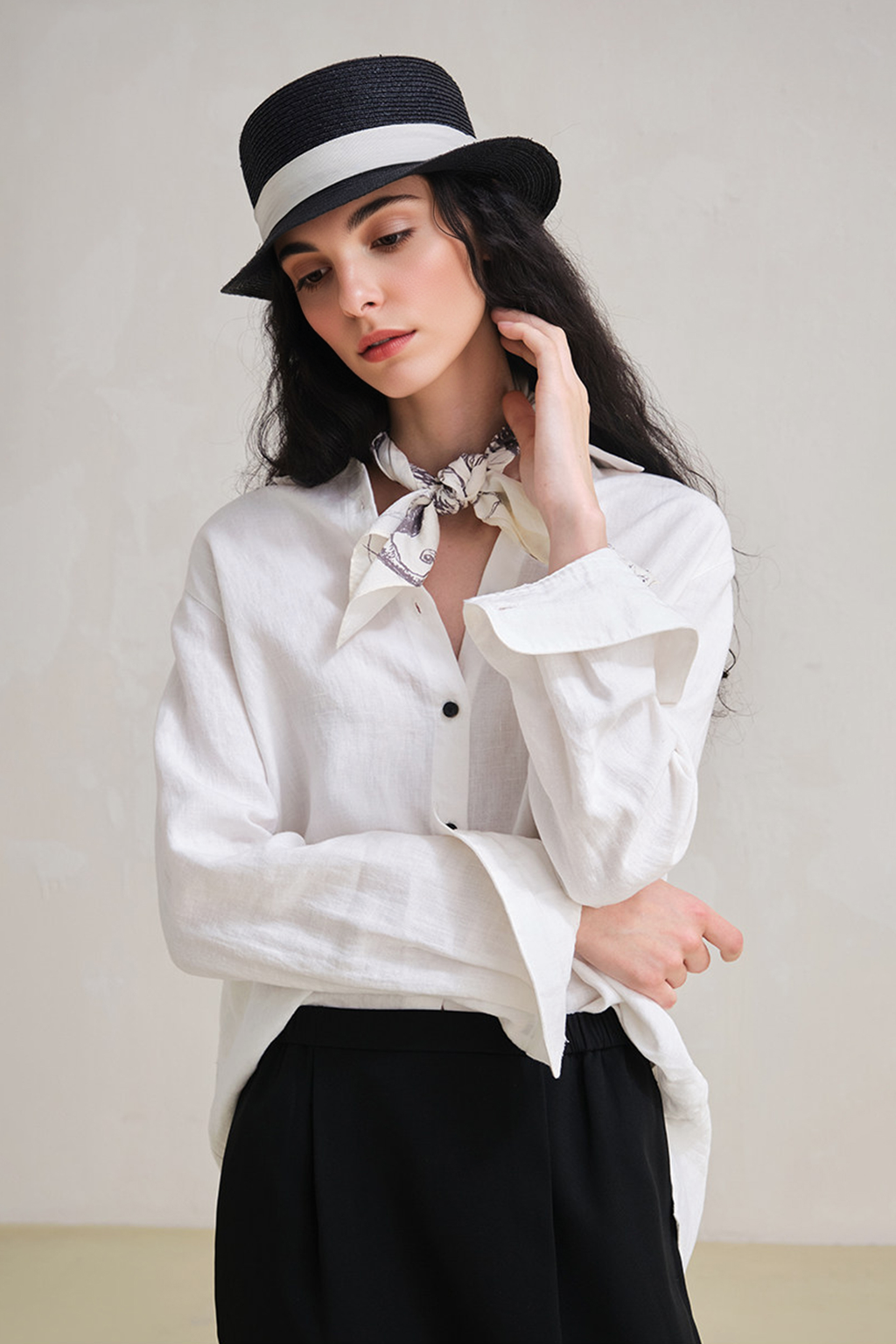 French 28 Count 100% Hemp White Shirt