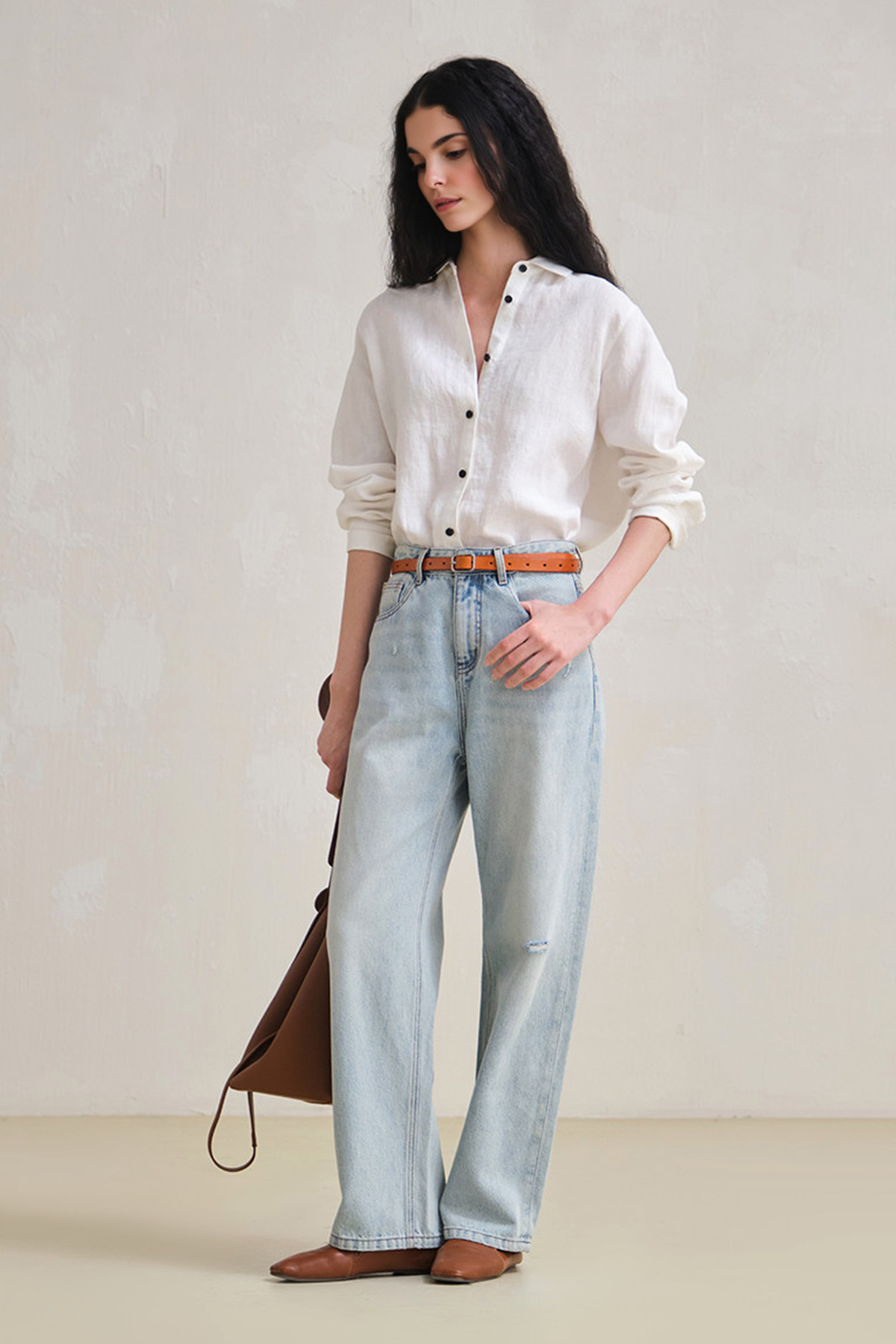 French 28 Count 100% Hemp White Shirt