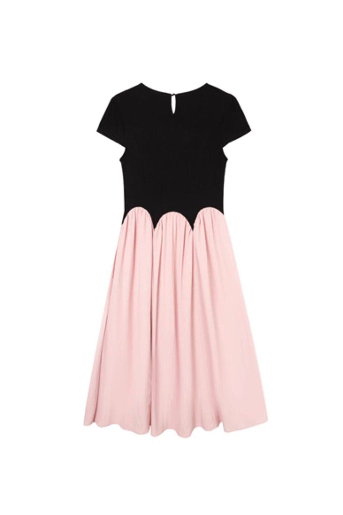 French Inspired Pleated Boat Neck Dress