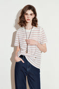 Women's Vintage Striped Textured-Knit T-Shirt