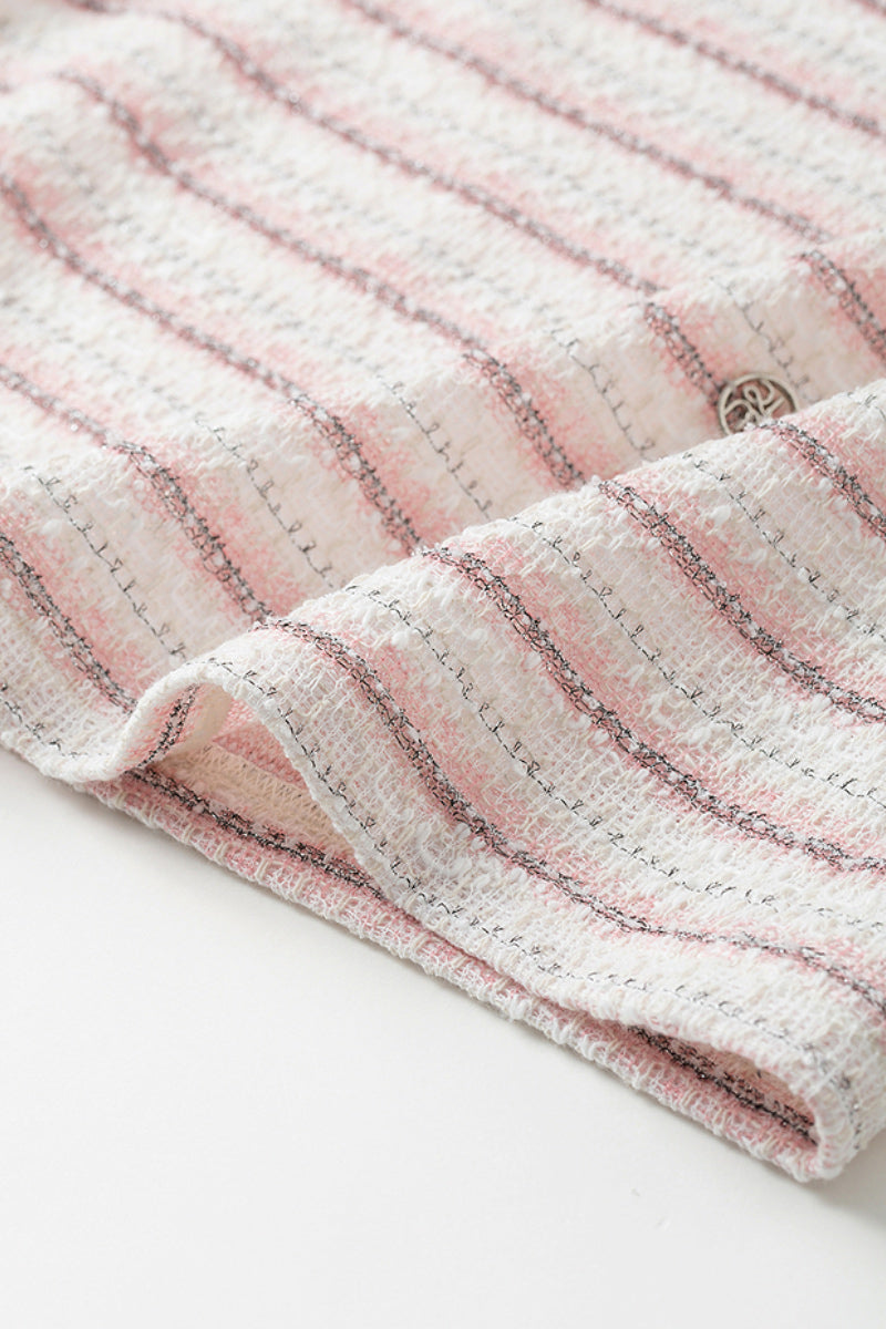 Women's Vintage Striped Textured-Knit T-Shirt