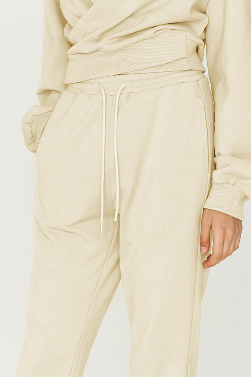 French Terry Wrap-Front Cropped Sweatshirt