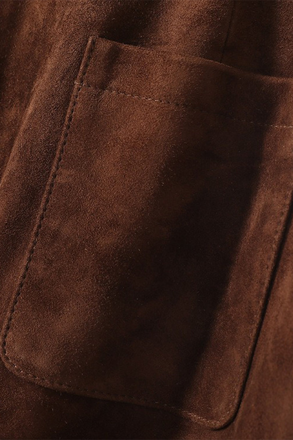 Goatskin Suede Straight-Fit Midi Skirt in Brown