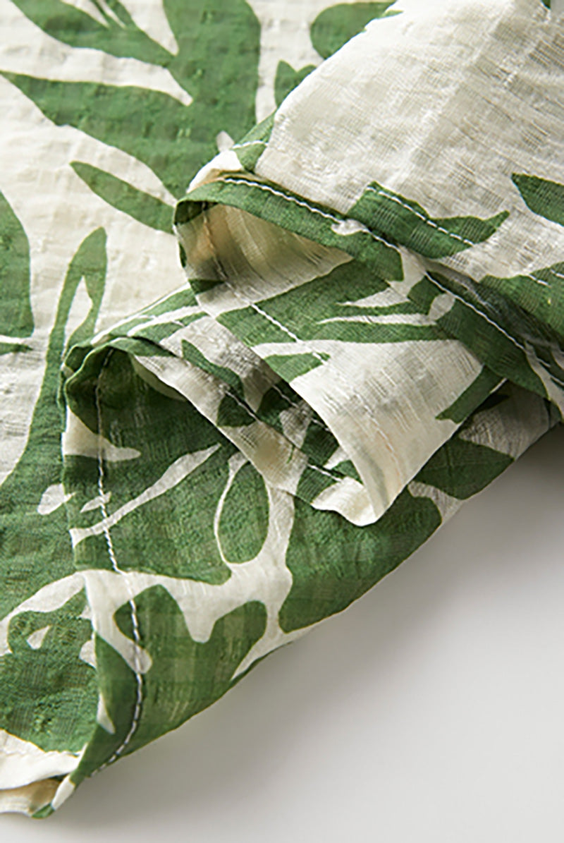 Green Floral Halter-Neck Beach Midi Dress