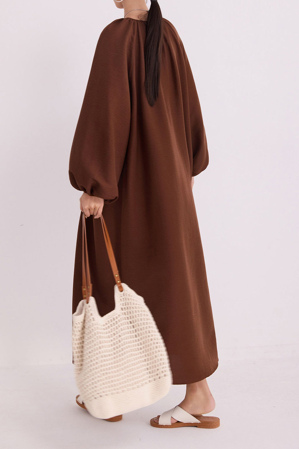 Green Lantern-Sleeve V-Neck Maxi Dress