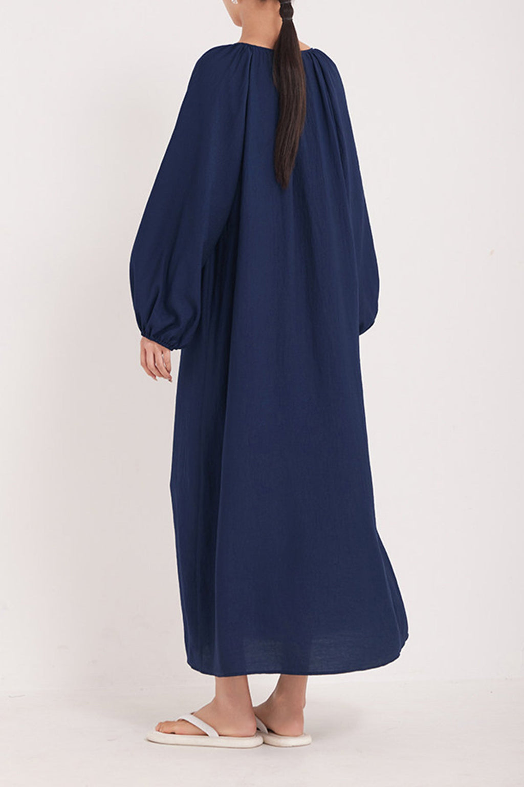Green Lantern-Sleeve V-Neck Maxi Dress
