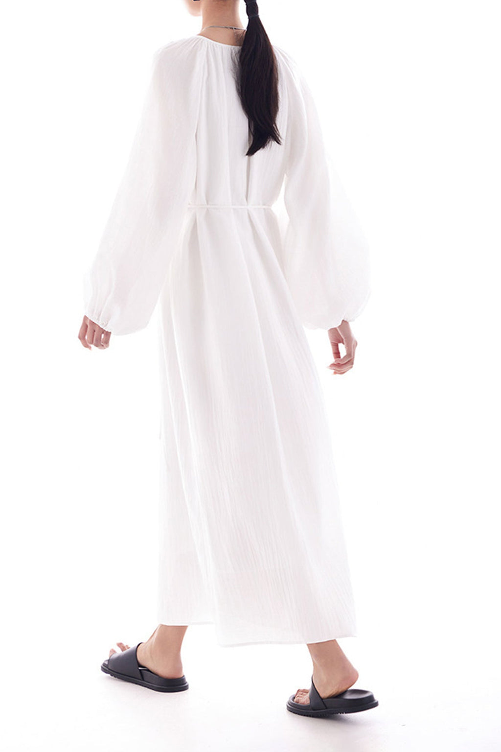 Green Lantern-Sleeve V-Neck Maxi Dress
