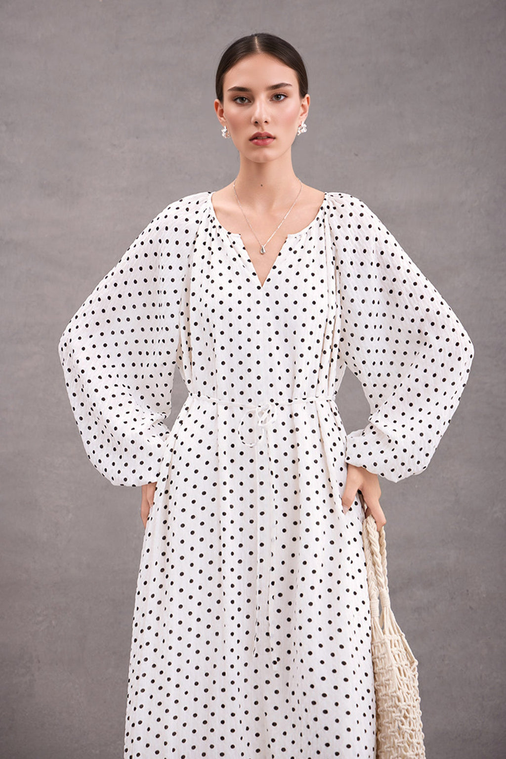 Green Lantern-Sleeve V-Neck Maxi Dress