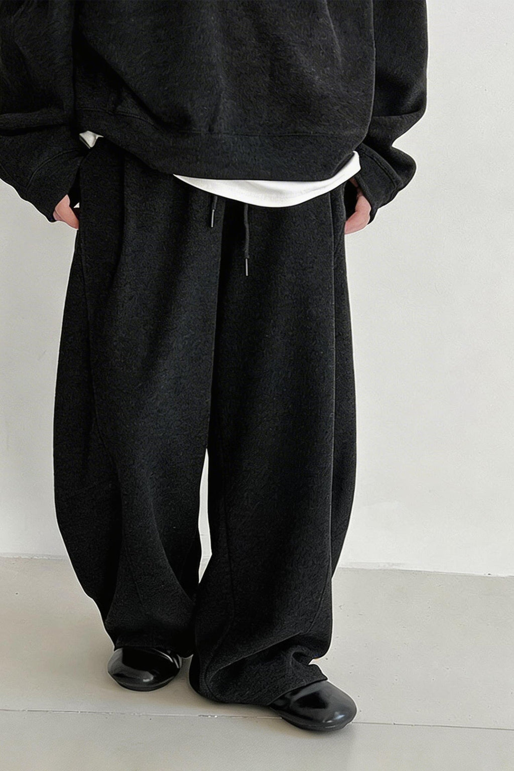 Half Zip Pullover Sweatshirt and Barrel Leg Pants Set