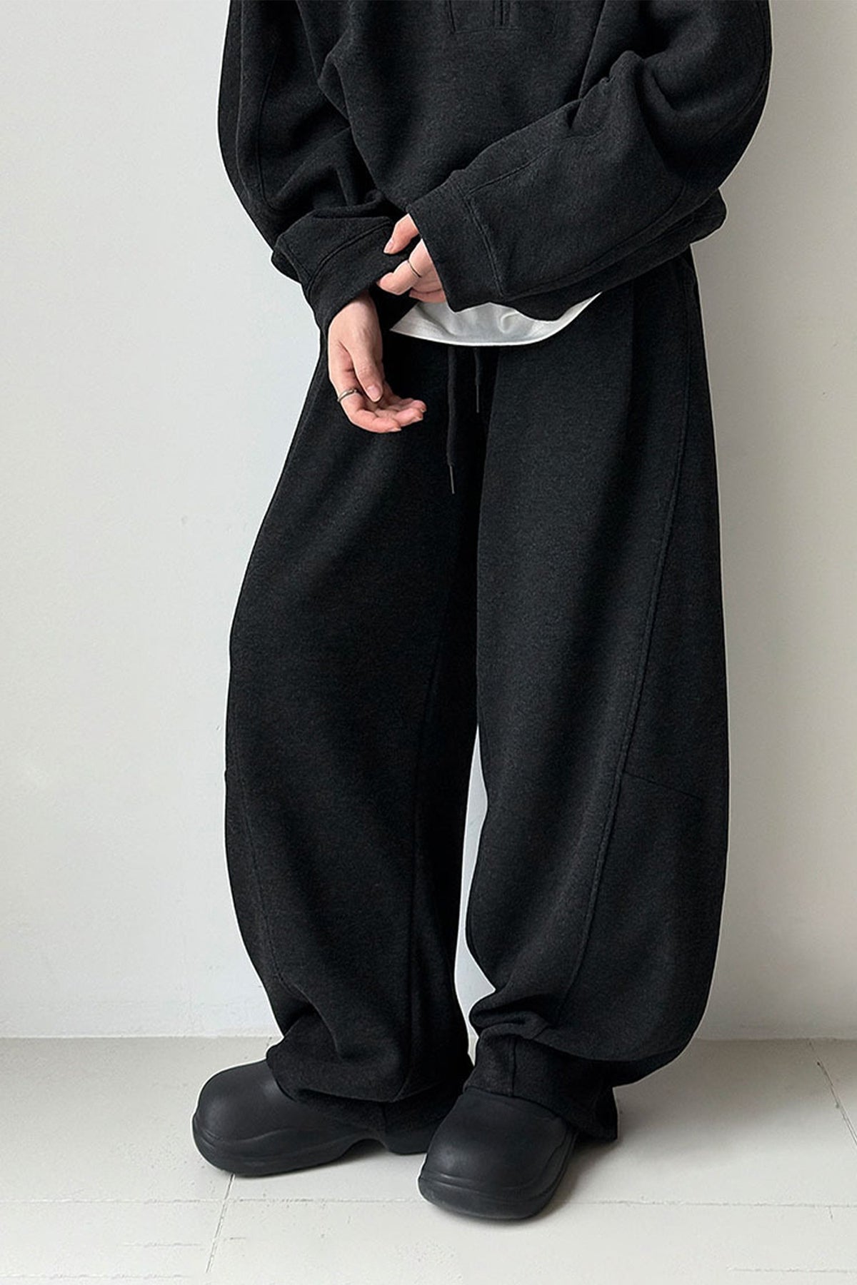 Half Zip Pullover Sweatshirt and Barrel Leg Pants Set