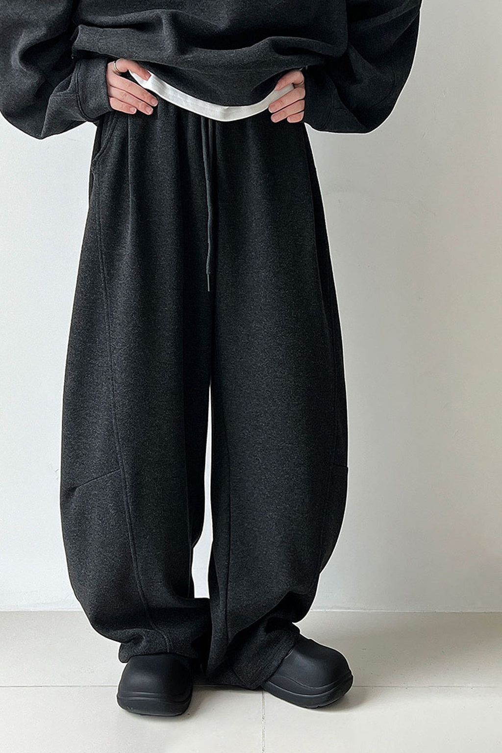 Half Zip Pullover Sweatshirt and Barrel Leg Pants Set