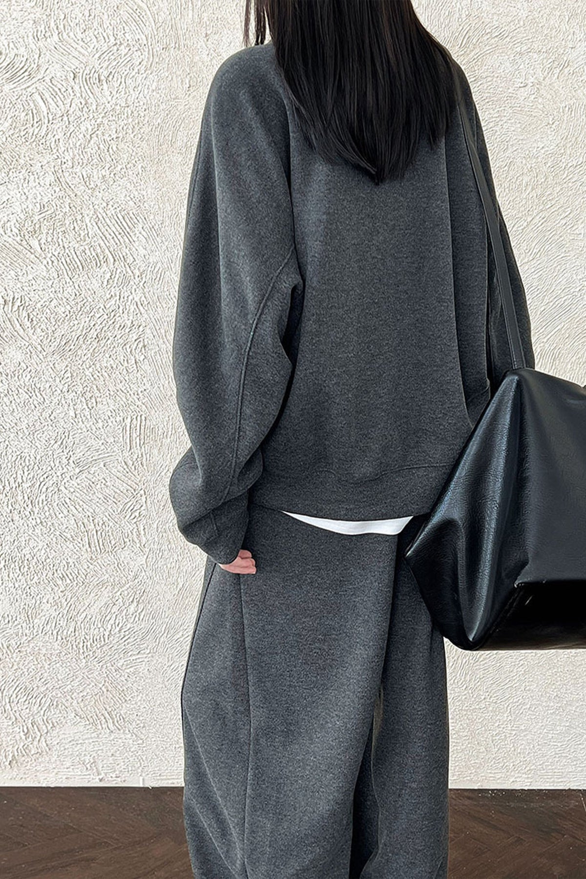 Half Zip Pullover Sweatshirt and Barrel Leg Pants Set