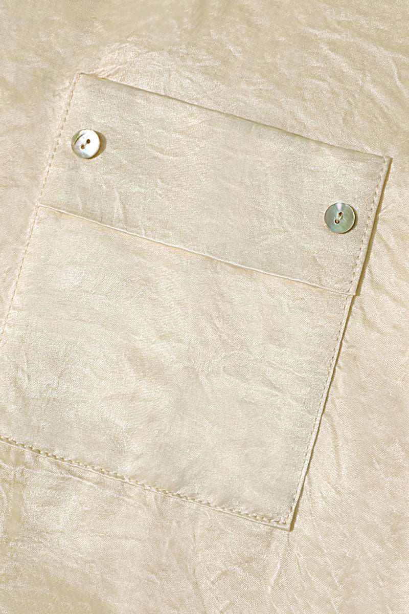 Hammered Satin Long-Sleeve Button-Down Shirt