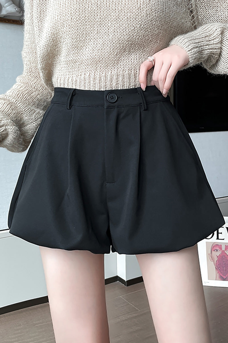 High-Rise Bubble Shorts With Pockets