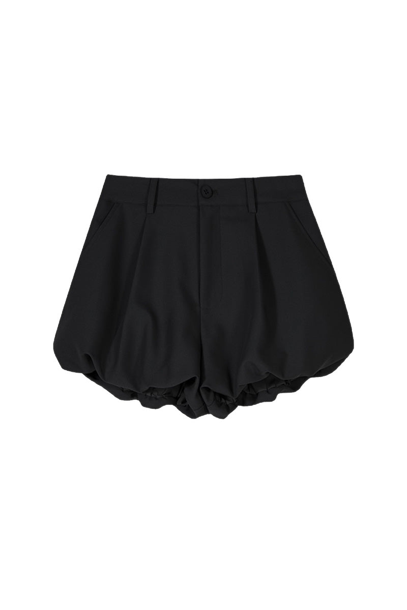 High-Rise Bubble Shorts With Pockets