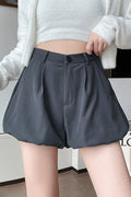 High-Rise Bubble Shorts With Pockets