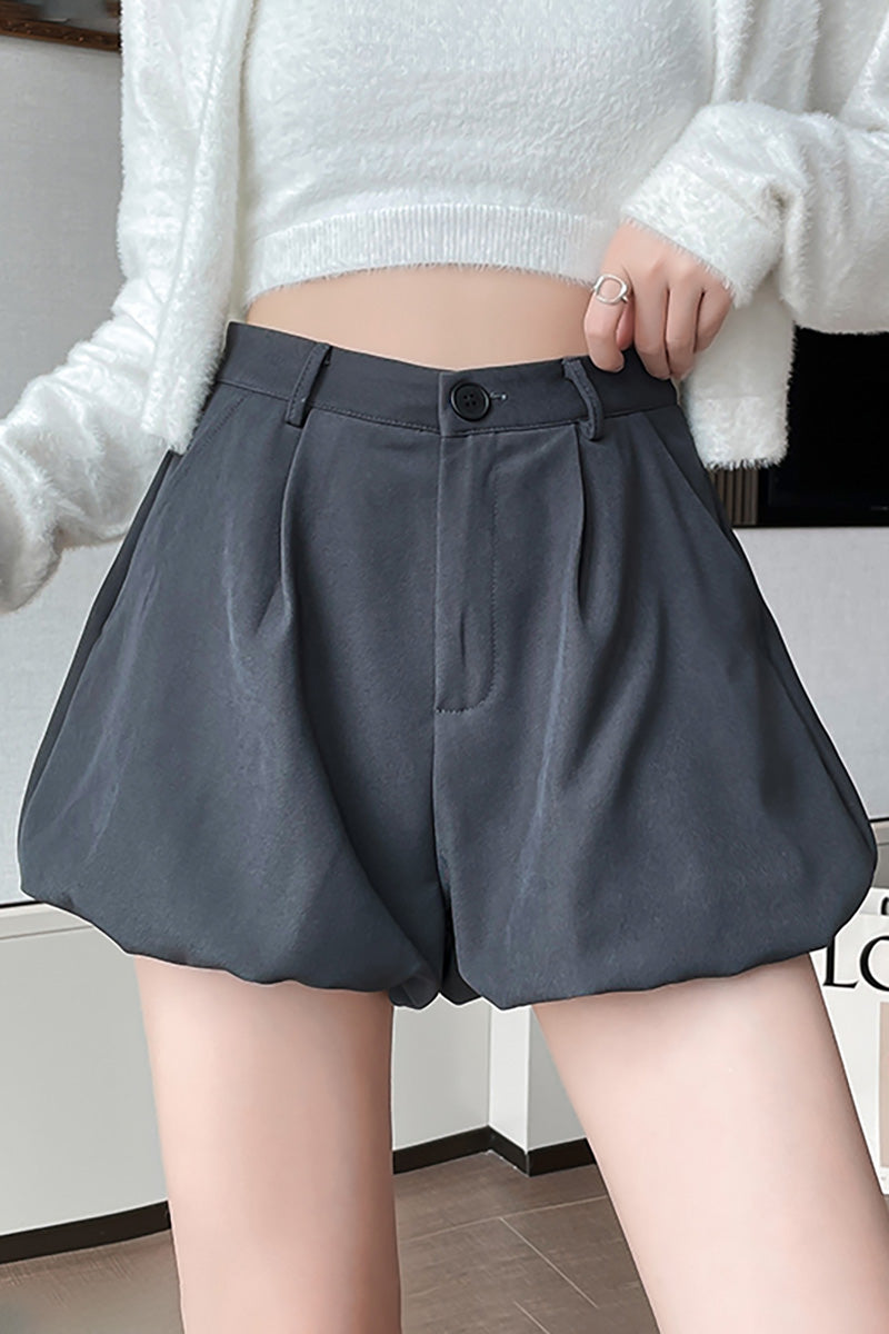High-Rise Bubble Shorts With Pockets