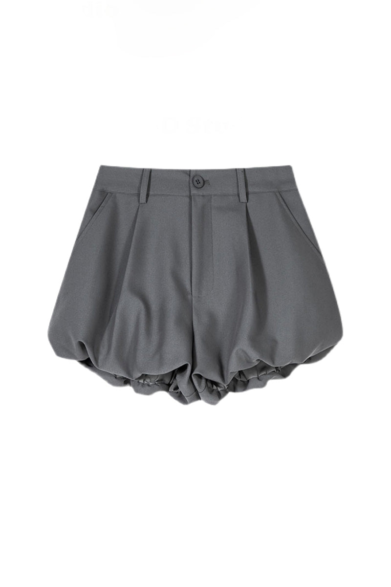 High-Rise Bubble Shorts With Pockets